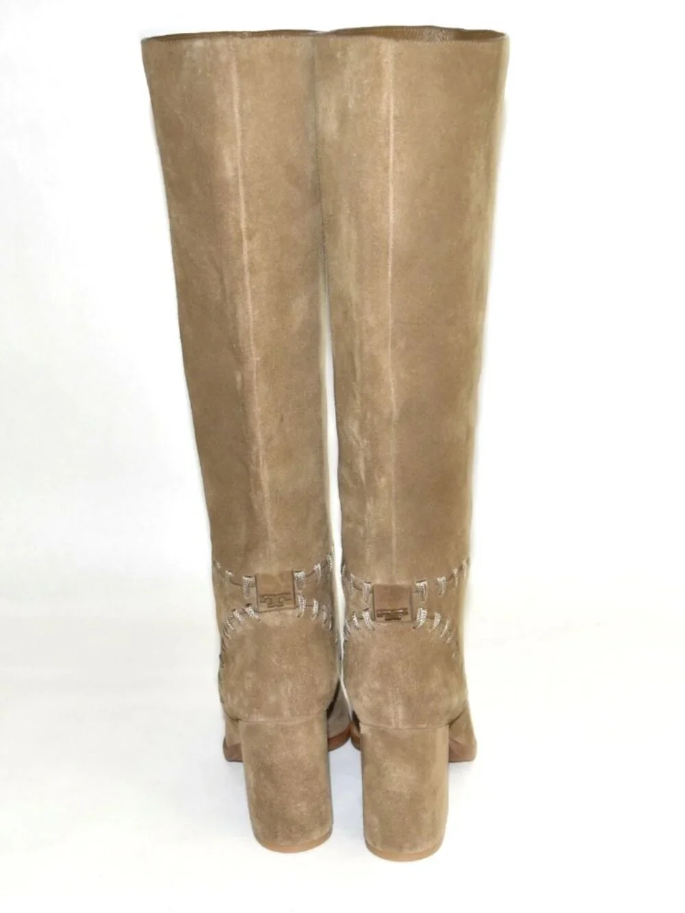 New Tory Burch Contraire Size 5 Block Heel Suede Boot River Rock Brown